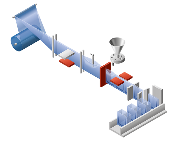 Ensacheuse horizontale pour doypack et sachets soudés