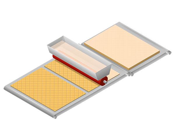 Ligne gaufre / Tartinage et empilage